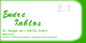 endre koblos business card
